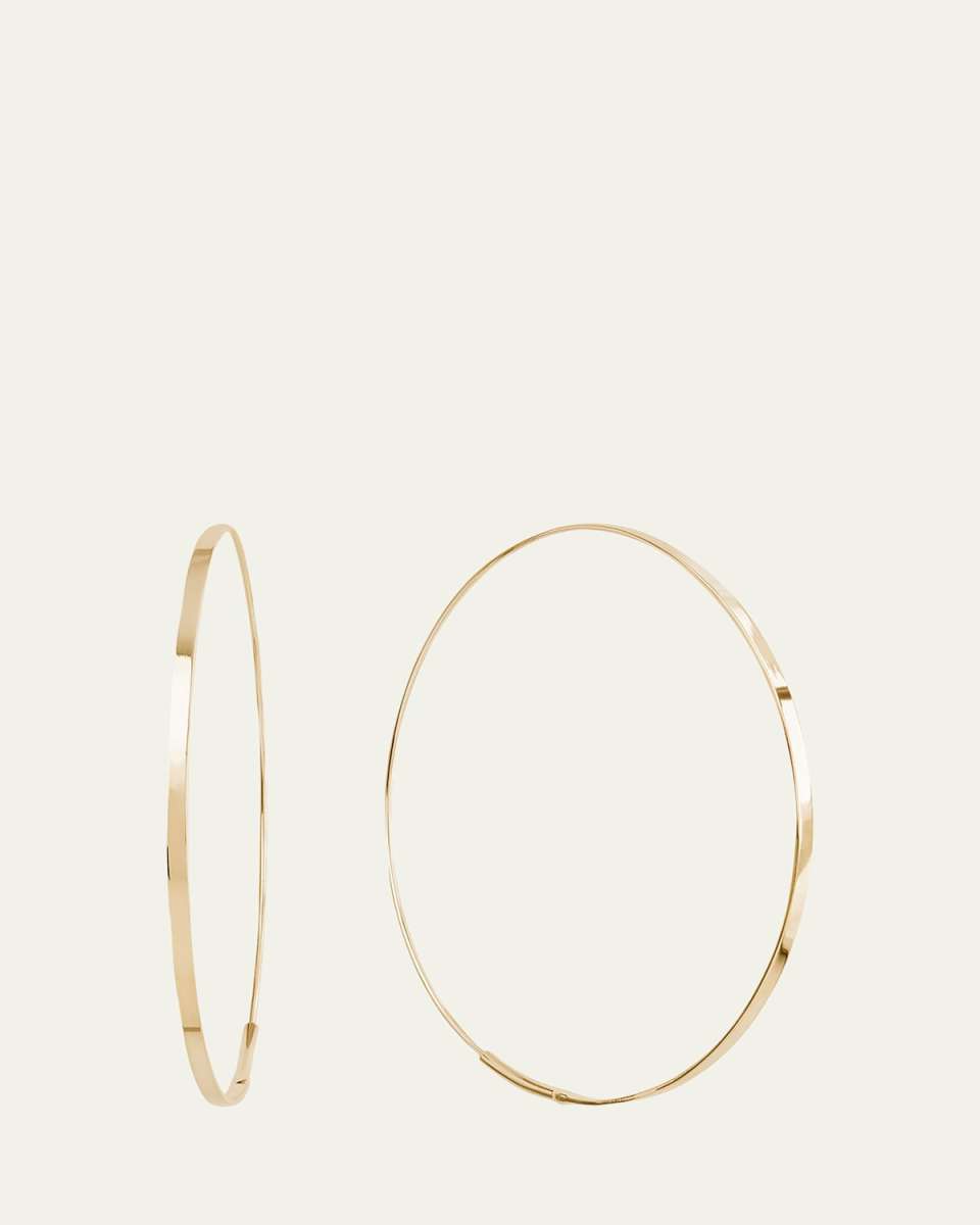 50mm Medium Flat Magic Hoop Earrings in 14K Yellow Gold